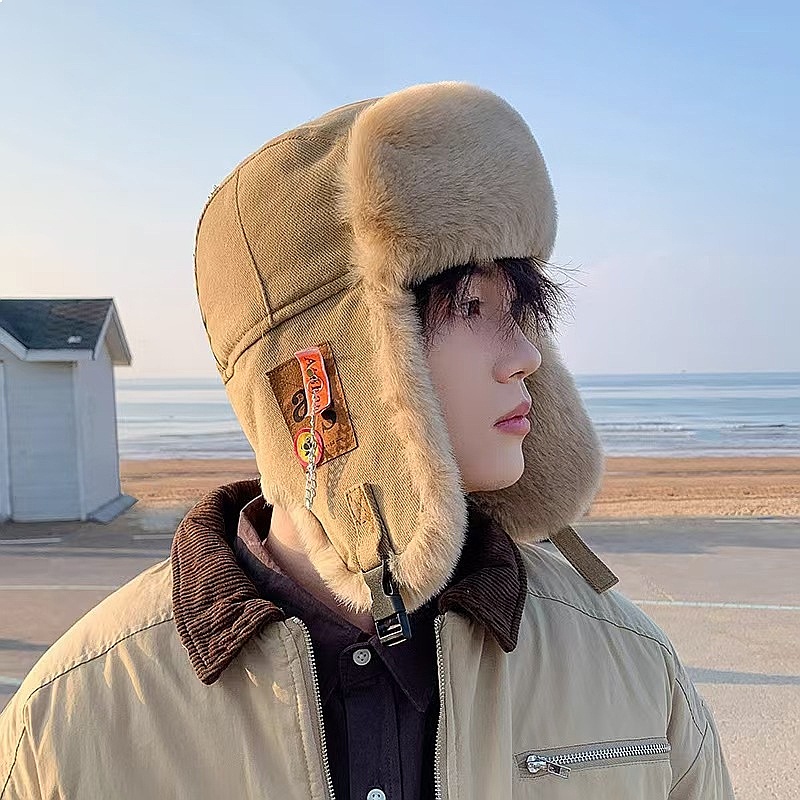 Trapper Hat Ear Flap - 남녀공용 겨울 플리스 안감 트래퍼 모자,
