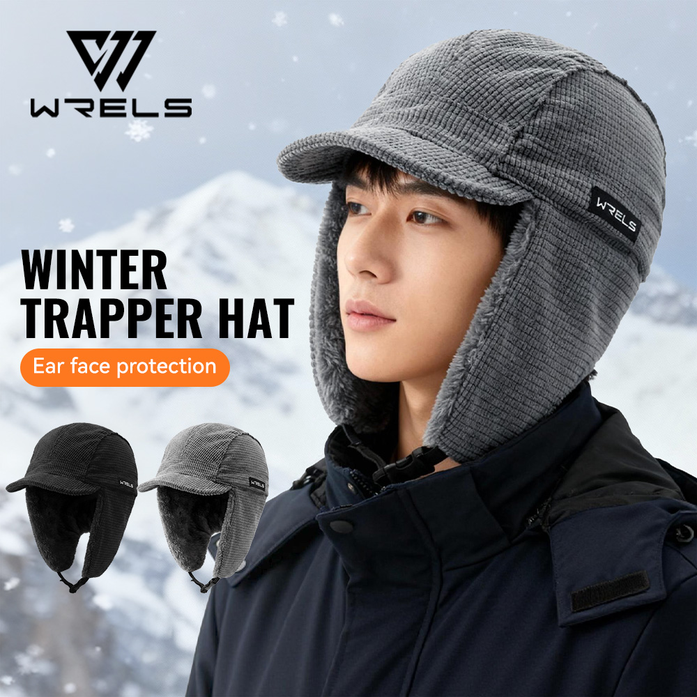Trapper Hat Ear Flap - WRELS 겨울 트래퍼 모자 방풍 따뜻한