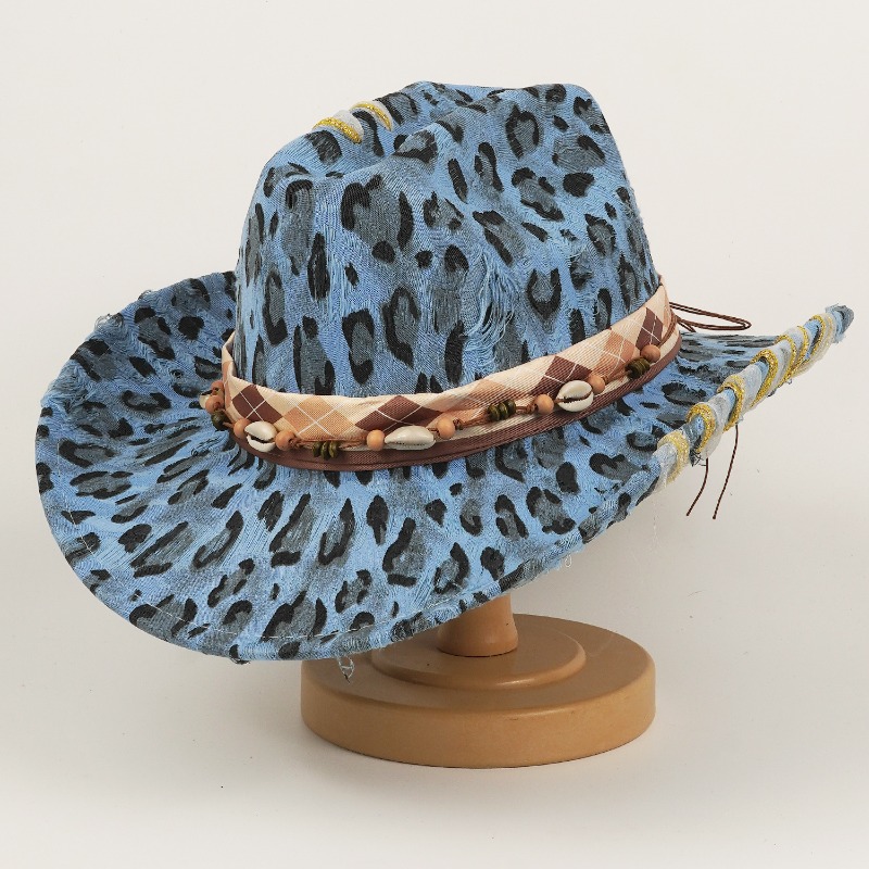 레오파드 프린트 웨스턴 카우보이 모자 야외 자외선 차단 - Cowboy Hat Straw 리뷰 및 가격